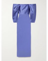 Solace London - Melina Off-The-Shoulder Crepe And Satin-Twill Gown - Lyst