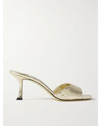 Jimmy Choo - Mules En Matière Synthétique Métallisée Craquelée Skye 70 - Lyst