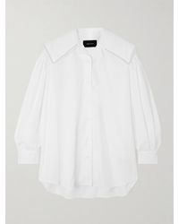 Simone Rocha - Faux Pearl-Embellished Cotton-Poplin Shirt - Lyst