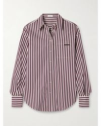 Brunello Cucinelli - Bead-Embellished Striped Cotton-Sateen Shirt - Lyst