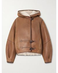 Isabel Marant - Amiel Leather-Trimmed Shearling Hooded Jacket - Lyst