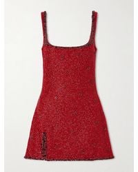Clio Peppiatt - Athena Embellished Stretch-Mesh Mini Dress - Lyst