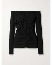 Givenchy - Off-The-Shoulder Ruched Stretch-Jersey Top - Lyst