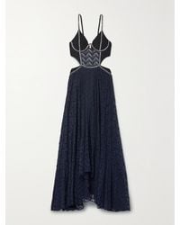 PATBO - Alessandra Ambrosio Embellished Cutout Stretch-Jersey And Open-Knit Maxi Dress - Lyst