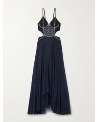 PATBO - Robe Longue En Jersey Stretch Et En Mailles Ajourées À Découpes Et À Ornements X Alessandra Ambrosio - Lyst