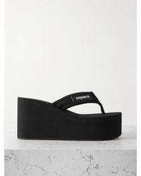 Coperni - Logo-Appliquéd Webbing Wedge Flip Flops - Lyst