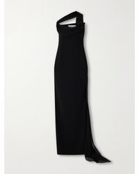 Ilkyaz Ozel - Julietta Scarf-Detailed Strapless Chiffon-Trimmed Crepe Gown - Lyst