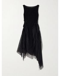 PAULINE DUJANCOURT - Bird Organza-Trimmed Embroidered Lace Midi Dress - Lyst