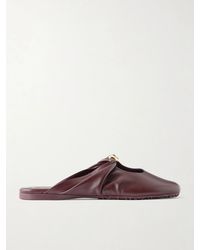 Loewe - Pebble Embellished Leather Mules - Lyst