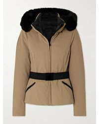 Goldbergh - Hida Hooded Belted Faux Fur-Trimmed Down Ski Jacket - Lyst