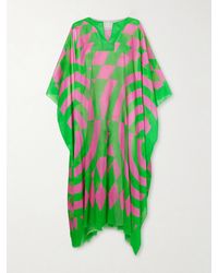 Dries Van Noten - Frayed Printed Cotton-Voile Kaftan - Lyst