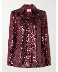Erdem - Crystal-Embellished Sequined Crepe De Chine Shirt - Lyst