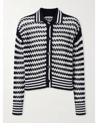 Max Mara - Film Striped Crocheted Cotton Cardigan - Lyst