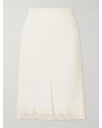 Rohe - Lace-Trimmed Crepe Midi Skirt - Lyst