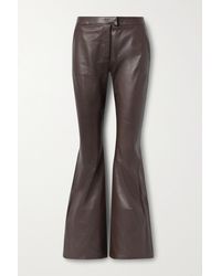 Dodo Bar Or Lin Leather Flared Trousers - Brown