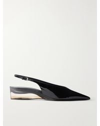 Alaïa - 30 Patent-Leather Wedge Slingback Pumps - Lyst