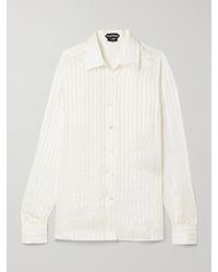 Tom Ford - Striped Silk-Satin Jacquard Shirt - Lyst