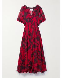 La Ligne - Constance Tiered Floral-Print Silk-Chiffon Maxi Dress - Lyst