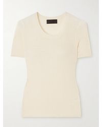 Nili Lotan - Araceli Ribbed Silk T-Shirt - Lyst