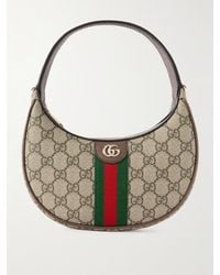 Gucci - Ophidia Small Leather-Trimmed Printed Coated-Canvas Shoulder Bag - Lyst