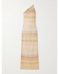 Missoni - One-Shoulder Sequin-Embellished Striped Metallic Crochet-Knit Maxi Dress - Lyst