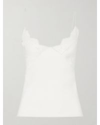 Sharon Wauchob - Capucines Scalloped Lace-Trimmed Silk Crepe De Chine Camisole - Lyst