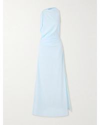 Proenza Schouler - Devyn Draped Pleated Crepe Maxi Dress - Lyst