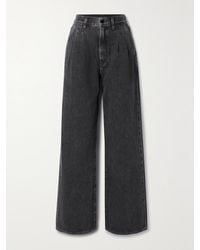 Goldsign - The Edgar Pleated High-Rise Wide-Leg Jeans - Lyst