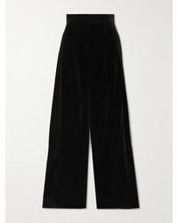 Max Mara - Stretch-Cotton Velvet Wide-Leg Pants - Lyst