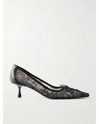 Jimmy Choo - Scarlett 50 Leather-Trimmed Lace Pumps - Lyst