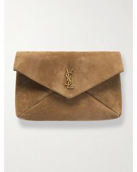 Saint Laurent - Cassandre Suede Clutch - Lyst