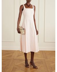 knee length dresses for ladies Theory Linen-Blend Maxi Dress