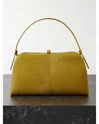 KHAITE - Cate Leather-Trimmed Calf Hair Tote - Lyst