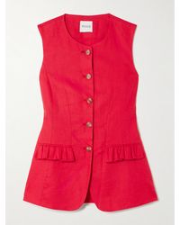 Posse - Matilda Ruffled Linen Vest - Lyst