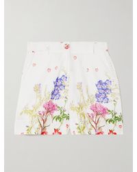 Charo Ruiz - Pansy Guipure Lace-Trimmed Floral-Print Cotton-Blend Voile Shorts - Lyst