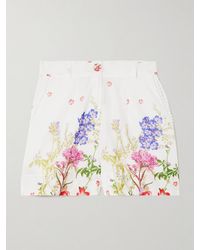 Charo Ruiz - Pansy Shorts Aus Voile Aus Einer Baumwollmischung Mit Blumenprint Und Besätzen Aus Guipure-Spitze - Lyst