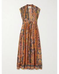 Isabel Marant - Melissa Maxikleid Aus Seide Mit Paisley-Print Und Bindegürtel - Lyst