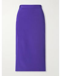Alessandra Rich - Silk-Crepe De Chine Midi Skirt - Lyst