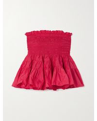 Molly Goddard - Haut Bustier En Taffetas À Smocks Et À Finitions Volantées Mia - Lyst