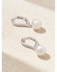 Mikimoto - 18-Karat, Diamond And Pearl Earrings - Lyst