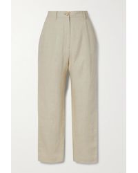 Co. Pleated Linen And Tton-blend Trousers - Natural