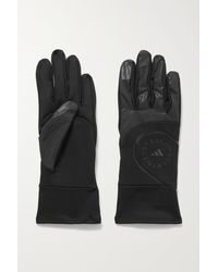 adidas By Stella McCartney + Net Sustain Handschuhe Aus Recyceltem Stretch-jersey Mit Beschichtung - Schwarz