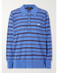 Wales Bonner - Striped Wool And Cotton Polo Shirt - Lyst