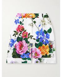 Dolce & Gabbana - Short En Popeline De Coton À Imprimé Fleuri - Lyst