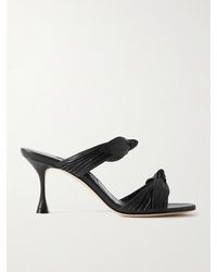 Manolo Blahnik - Lollo 70 Mules Aus Leder Mit Schleifen - Lyst
