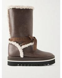 Stella McCartney - Sneak-Elyse Stiefel Aus Synthetischem Material Mit Fleece-Besätzen - Lyst