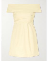 Rebecca Vallance - Mandy Off-The-Shoulder Pleated Mini Dress - Lyst