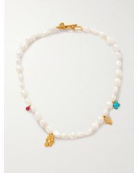 Pacharee - Kette Mit Mehreren Steinen Und Vergoldeten Details - Lyst
