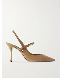 Dolce & Gabbana - Slingback Aus Velours- Und Nappaleder - Lyst