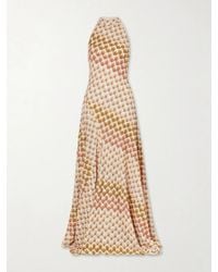 Missoni - Striped Metallic Crochet-Knit Halterneck Maxi Dress - Lyst